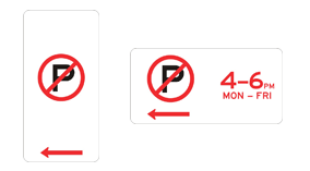 P1 AND P2 NO PARKING SIGN